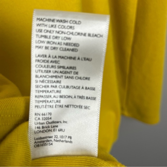 Free People Beach yellow backless short sleeve mini dress, size large. - Picture 11 of 11